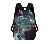 sinyumoney Wolf Pack Moonlit Night Sac À Dos En Peluche À Motif Dessin Animé, Sac À Dos 3D Pour Enfants, Idée Cadeau D'anniversaire Pour Garçons Et Filles 17inch