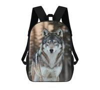 sinyumoney Wolf Portrait in Winter Sacs À Dos Pour Enfants, Sac À Dos Scolaire Imprimé En 3D Pour Enfants, Sac À Dos De Voyage, Sac À Livres Pour Enfants 17inch Sac D'école