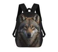 sinyumoney Wolf Portrait on Dark Sacs À Dos Tendance Imprimés En 3D 17inch Sac D'école Décontracté Pour Enfants, Garçons, Élèves Du Primaire Et Du Collège