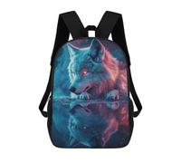sinyumoney Wolf Reflection Sac À Dos Scolaire Imprimé En 3D Pour Enfants, Sac À Dos Garçon/fille, Sac De Voyage Pour Enfants 17inch