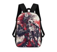 sinyumoney Wolf Rock Star Art Print Sacs À Dos Tendance Imprimés En 3D 17inch Sac D'école Décontracté Pour Enfants, Garçons, Élèves Du Primaire Et Du Collège