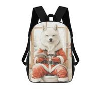 sinyumoney Wolf Santa on Toilet Sacs À Dos, Sac À Dos Enfant, Sac D'école, Sac À Dos De Voyage Imprimé En 3D, Accessoire De Mode, Sac À Dos Imperméable Pour Enfants 17inch