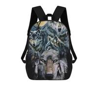 sinyumoney Wolf Spirit Art Print-3 Sacs À Dos Décontractés Pour Enfants, Sacs D'école Pour Adolescents, Filles Et Garçons, Sacs À Dos Pour Livres 17inch