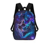 sinyumoney Wolf Spirit Connection Art Sac À Dos Scolaire Imperméable - Sac À Dos Professionnel - Idéal Pour Les Voyages, Le Travail Et Le Quotidien 17inch
