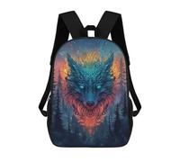 sinyumoney Wolf Spirit Forest Art Print Sacs À Dos Tendance Imprimés En 3D 17inch Sac D'école Décontracté Pour Enfants, Garçons, Élèves Du Primaire Et Du Collège