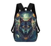 sinyumoney Wolf Spirit Moon Art Print Sac À Dos Pour Garçons Et Adolescents, Sacs À Dos Pour Filles, Sacs À Dos Pour Tout-petits, Sacs À Livres Pour L'école Primaire Et Le Collège 17inch
