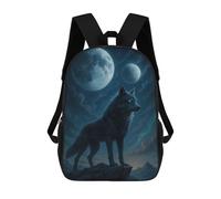 sinyumoney Wolf Under The Moonlight Sacs À Dos Pour Enfants, Cartables, Sacs À Dos Scolaires Imprimés En 3D, Sacs À Dos De Voyage Tendance Pour Enfants (primaire, Collège) 17inch