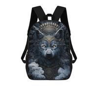 sinyumoney Wolf Warrior Crown Art Print Sac À Dos Scolaire Pour Enfants, 43 Cm (17 Pouces), Imprimé En 3D, Pour Garçons, Élèves Du Primaire Et Du Collège