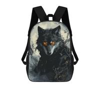 sinyumoney Wolf with Glowing Eyes Sacs À Dos, Sac À Dos Enfant, Sac D'école, Sac À Dos De Voyage Imprimé En 3D, Accessoire De Mode, Sac À Dos Imperméable Pour Enfants 17inch