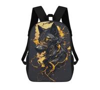 sinyumoney Wolf with Golden Accents Sacs À Dos Pour Enfants, Sac À Dos Scolaire Imprimé En 3D Pour Enfants, Sac À Dos De Voyage, Sac À Livres Pour Enfants 17inch Sac D'école