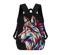 sinyumoney Wolf Wpap Colorful Sac À Dos Scolaire Enfant Tendance Et Décontracté, Sac À Dos Imprimé En 3D Pour Garçon, Grand Sac À Dos 17inch