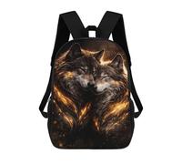 sinyumoney Wolves Couple - Luxury Animal Wall Art - Romantic Gift Decor 17inch Sacs À Dos Scolaires Imprimés En 3D - Sacs À Dos Tendance Pour Garçons Du Primaire Et Du Collège