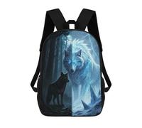sinyumoney Wolves in The Forest Light And Dark Sacs À Dos Scolaires Pour Enfants, Sac D'école Imprimé En 3D Pour Garçons, Élèves Du Primaire Et Du Collège 17inch
