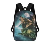 sinyumoney Wolves Under The Moonlit Sky Sac À Dos Imprimé Pour Enfants, Sac D'école, Sac De Voyage Pour Adultes Et Enfants 17inch
