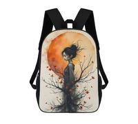 sinyumoney Woman from The Tree Under A Full Moon Sac À Dos Scolaire Imperméable, Sac À Dos Professionnel Pour Filles, Garçons Et Adolescents 17inch