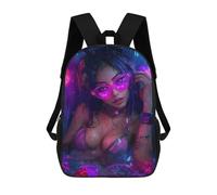 sinyumoney Woman in Neon Bath Sacs À Dos Imprimés En 3D Pour Enfants, Sacs D'école Tendance Pour Garçons, Élèves Du Primaire Et Du Collège 17inch