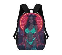 sinyumoney Woman in Neon Bikini Sac À Dos Scolaire Pour Enfants, Imprimé En 3D, Tendance Et Décontracté, Pour Garçons, Élèves Du Primaire Et Du Collège 17inch
