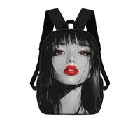 sinyumoney Woman with Red Lips Sac À Dos Enfant Tendance Et Amusant, Sac À Dos Pour Garçons Et Adolescents, Sac D'école Imprimé En 3D Pour Garçons 17inch