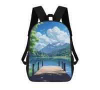 sinyumoney Wooden Dock on The Lake Sac À Dos Scolaire Imprimé En 3D Pour Garçons Et Filles, Sac À Dos Pour Ordinateur Portable Pour Enfants/étudiants/adultes 17inch