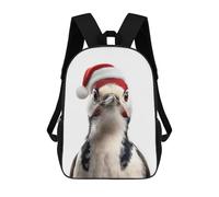 sinyumoney Woodpecker Wearing A Santa Hat Sac À Dos Enfant, Cartable Imprimé En 3D Pour Garçons Et Adolescents 17inch