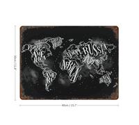 sinyumoney World Map 62 Décoration Murale En Fer Forgé Pour Piscine, Clubs, Bars Et Espaces Extérieurs