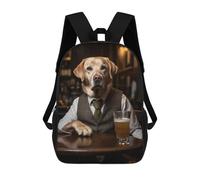 sinyumoney Yellow Labrador in The Pub Sacs À Dos Pour Enfants, Sac À Dos Scolaire, Sac À Dos Imprimé En 3D Pour Enfants, Sac À Dos De Voyage, Sac À Livres, Sac D'école Pour Enfants 17inch