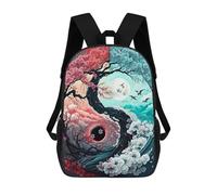 sinyumoney Yin And Yang Lunar Eclipse Sac À Dos Enfant Fille 3D, Sac D'école, Sac À Dos Pour Tout-petits, Sac À Dos Décontracté, Sac À Livres Tendance 17inch