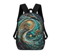 sinyumoney Yin Yang Harmony Kintsugi Art Sac À Dos Scolaire Imprimé En 3D, Sac À Dos Décontracté Pour Enfants, Sac D'école Imprimé En 3D Pour Garçons, Primaire Et Collège 17inch