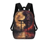 sinyumoney Yin Yang Moon Gate Sacs À Dos Scolaires Pour Enfants, Sac D'école Tendance, Sac D'école Imprimé En 3D Pour Garçons, Élèves Du Primaire Et Du Collège 17inch