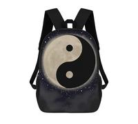 sinyumoney Yin Yang Shape Moon Sac À Dos Scolaire Pour Adolescents, Imprimé En 3D, Ajustable, À Poches Tendance, Pour Enfants, Garçons, Filles, Étudiants Et Adolescents 17inch
