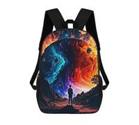 sinyumoney Yin-Yang Universe Cosmic Balance Sac À Dos Enfant, Cartable, Sacs À Dos Scolaires Imprimés En 3D Pour Élèves Du Primaire Et Du Collège, Cadeau D'anniversaire Pour Adolescents 17inch