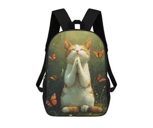sinyumoney Yoga Cat with Butterflies -1 Sacs À Dos Pour Enfants, Sac À Dos Scolaire Imprimé En 3D Pour Enfants, Sac À Dos De Voyage, Sac À Livres Pour Enfants 17inch Sac D'école