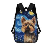 sinyumoney Yorkshire Terrier Starry Sac À Dos Scolaire Pour Enfants, Imprimé En 3D, Pour Garçons, Élèves Du Primaire Et Du Collège 17inch