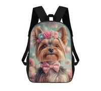 sinyumoney Yorkshire Terrier with Flower Crown Sac À Dos Léger Pour Étudiants, Idéal Pour L'école, Le Travail Et Les Voyages 17inch