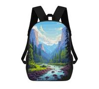 sinyumoney Yosemite View Pixel Art Sac À Dos Enfant, Cartable Pour Garçons Et Adolescents, Sac À Dos De Voyage, Sac À Dos Scolaire, Sac À Livres 17inch