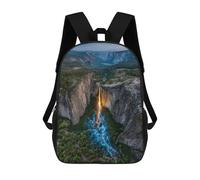 sinyumoney Yosemite's Enchanted Waterfall Sac À Dos Enfant, Sac D'école, Sac À Dos Imprimé 3D Avec Motif De Dessin Animé, Grande Capacité, Pour Garçons Et Filles 17inch