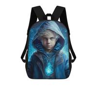 sinyumoney Young Wizard with Glowing Orb Sacs À Dos Scolaires Pour Enfants, Sac D'école Imprimé En 3D Pour Garçons, Élèves Du Primaire Et Du Collège 17inch
