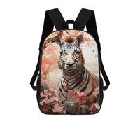 sinyumoney Zebra in Spring Garden Sac À Dos Scolaire Pour Enfants, 43 Cm (17 Pouces), Imprimé En 3D, Pour Garçons, Élèves Du Primaire Et Du Collège