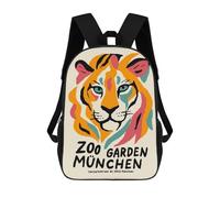 sinyumoney Zoo Garden München Tiger Poster Sac À Dos Pour Garçons Et Adolescents, Sacs À Dos Pour Filles, Sacs À Dos Pour Tout-petits, Sacs À Livres Pour L'école Primaire Et Le Collège 17inch