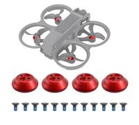 Sinyutia Lot de 4 caches Moteur for Drone DJI Avata 2, Capuchon de Protection Moteur en Aluminium for Accessoires DJI Avata 2, Anti-poussière, étanche, Supports d'hélices de Protection (Rouge)(B)