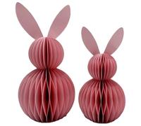Sinyuyong Boules de Pâques en nid d'abeille en Forme de Lapin, décorations à Suspendre en Forme d'arbre de Lapin - Ornements en Papier for Les Accents de Vacances de Printemps(A,2PCS)