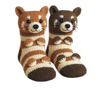 Sinyuyong Chaussettes animaux 3D uniques, lot de 2 paires - Chaussettes fantaisie tricotées amusantes, chaudes, douces et mignonnes(J)