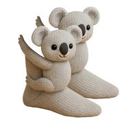 Sinyuyong Chaussettes animaux 3D uniques, lot de 2 paires - Chaussettes fantaisie tricotées amusantes, chaudes, douces et mignonnes(C)