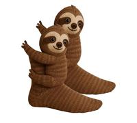 Sinyuyong Chaussettes animaux 3D uniques, lot de 2 paires - Chaussettes fantaisie tricotées amusantes, chaudes, douces et mignonnes(A)