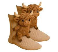 Sinyuyong Chaussettes animaux 3D uniques, lot de 2 paires - Chaussettes fantaisie tricotées amusantes, chaudes, douces et mignonnes(B)