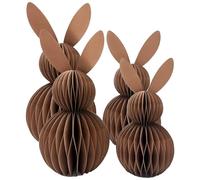 Sinyuyong Décoration d'arbre en nid d'abeille de Lapin de pâques, Ensemble d'ornements Suspendus-pour Porte en Bois, scène, Jardin, Fournitures de Vacances de Printemps(E,4PCS)