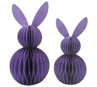 Sinyuyong Décorations d'arbre en nid d'abeille de Lapin de pâques, Lapin Suspendu for Porte en Bois, vitrine, Style de scène de Vacances(C,2PCS)