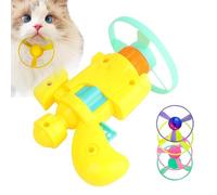 Sinyuyong Ensemble de Lanceur de Frisbee Lumineux for Chat, Jouet à rapporter for Animal de Compagnie en céleri avec hélice Volante colorée, Lanceur de Frisbee, hélice colorée for Chat(Yellow)