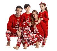 Sinyuyong Ensemble de Pyjamas de Noël Assortis for Toute la Famille - L'idée Cadeau Parfaite for des Nuits Confortables et des Photos de Famille inoubliables(Red,Men(L))