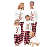 Sinyuyong Ensemble de Pyjamas de Noël Assortis for Toute la Famille - L'idée Cadeau Parfaite for des Nuits Confortables et des Photos de Famille inoubliables(White,Women(L))